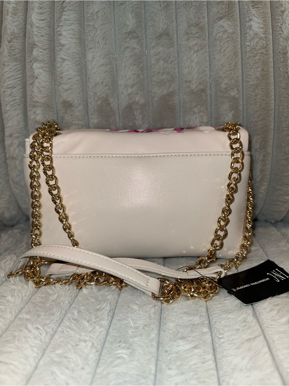 INC International Concepts Floral Crossbody Bag in White and Pink - Picture 3 of 4